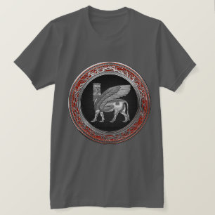 [700] Assyrian Winged Bull - Silver Lamassu T-Shirt