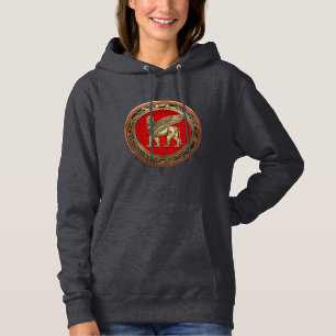 [700] Assyrian Winged Lion - Gold Lamassu Hoodie