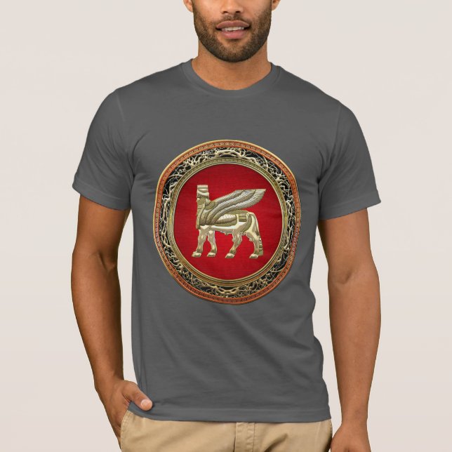 [700] Babylonian Winged Bull Lamassu [3D] T-Shirt (Front)