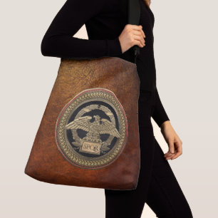 [700] Gold Roman Imperial Eagle on Gold Medallion Crossbody Bag