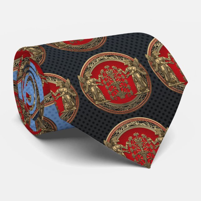 [700] Two Gold Ninurtas with Tree of Life Tie (Rolled)