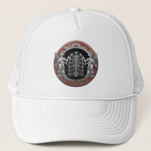 [700] Two Silver Ninurtas with Tree of Life Trucker Hat