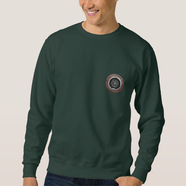 [700] Vegvisir - Viking Silver Magic Runic Compass Sweatshirt (Front)