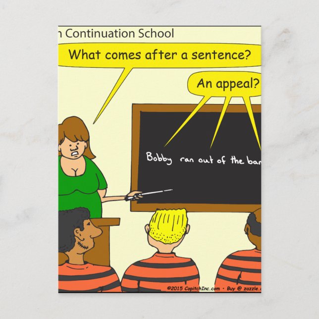 703 comes after a sentance cartoon postcard (Front)