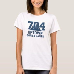 704 Uptown Charlotte Skyline – Born & Raised Queen T-Shirt