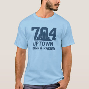 704 Uptown Charlotte Skyline – Born & Raised Queen T-Shirt