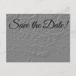 7060-E-Embossed Bouquet & Rings Invitation Postcard