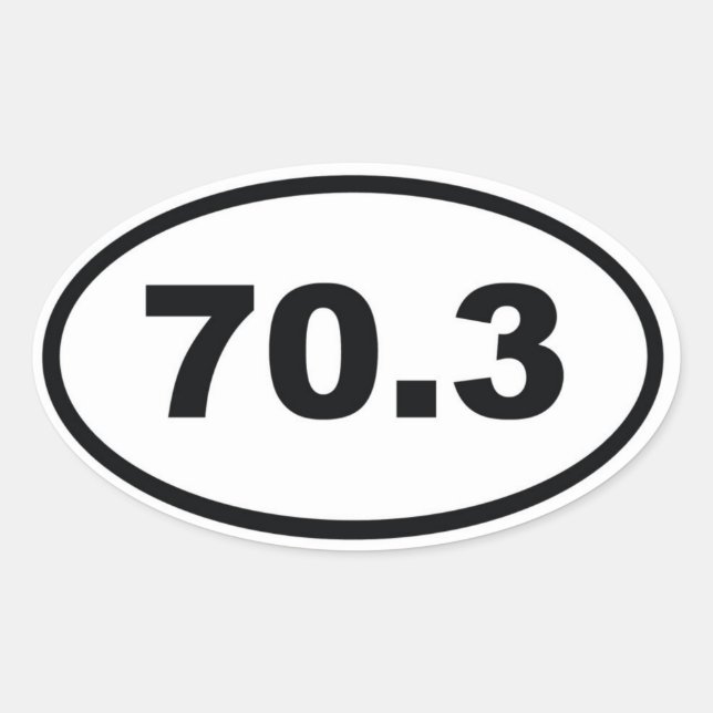 70.3 miles Half Triathlon Oval Sticker (Front)