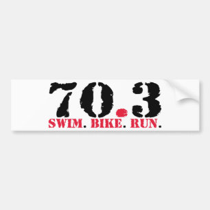 70.3 Swim Bike Run Bumper Sticker