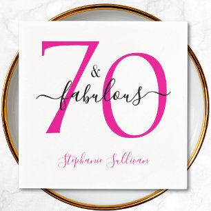 70 And Fabulous Birthday Party  Napkin