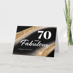 70 and Fabulous Black Gold 70th Birthday Card