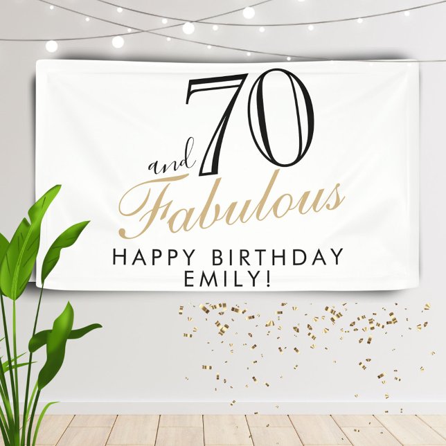 70 and Fabulous Elegant 70th Birthday Banner (Creator Uploaded)