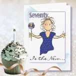 70 and Fabulous Female Sweet Cartoon Birthday Card<br><div class="desc">70 and Fabulous!!!! Let her know that 70 will be filled with more fun times ahead!  Personalise the card with her name and even a different birthday message</div>
