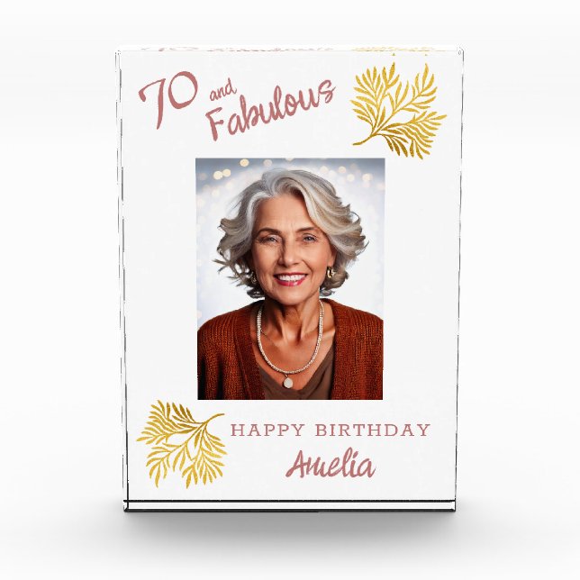 70 and Fabulous Foliage 70th Birthday Photo Block (Front)