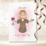 70 and Fabulous Funny Lady 70th Birthday Cartoon  Card<br><div class="desc">Is that fabulous person turning 70 (or any age) and doesn't seem to get any older?  Let her know she is still fabulous with this card that you can personalise for name and age</div>