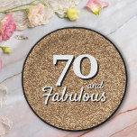 70 and Fabulous Gold Glitter 70th Birthday Paper Plate<br><div class="desc">70 and Fabulous Gold Glitter 70th Birthday Paper Plates. You can change the age.</div>