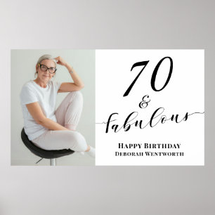 70 and Fabulous Seventy Birthday Photo Script  Poster