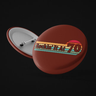 70 and Proud Retro Sunset Badge of Life