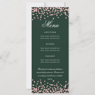 70 Birthday Program Menu Thank U Rose Gold Green Invitation