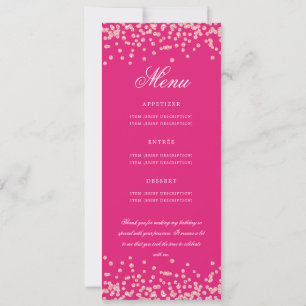 70 Birthday Program Menu Thank U Rose Gold Hot Pin Invitation