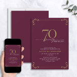70 & Fabulous Burgundy White & Gold Birthday Invitation<br><div class="desc">It's your special 70th birthday, and it's time to celebrate! Do you want to throw the best bash in town? Make sure it starts off with the highest of style with this 70 & Fabulous Burgundy White & Gold Calligraphy Birthday Invitation. It will be sure to set the tone for...</div>