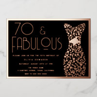 70 & Fabulous! Rose Gold & Black 70th Birthday