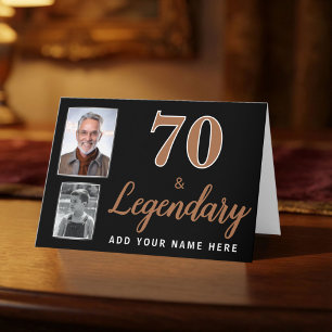 70 & Legendary 2 Photos 70th Birthday  Card