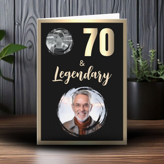 70 & Legendary 2 Photos 70th Birthday Gold Card (Creator Uploaded)