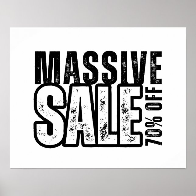 70% Off Sale Sign, Retail Store Signage, Business Poster (Front)