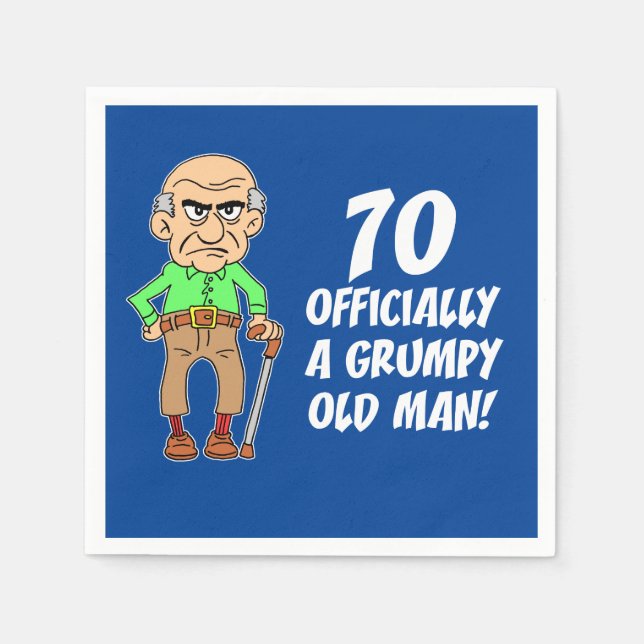 70 Officially A Grumpy Old Man Napkin (Front)