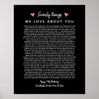70 reasons why we love you birthday gift for him