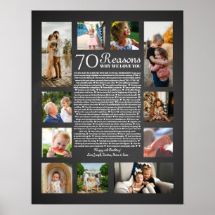 70 reasons why we love you birthday gift for him poster