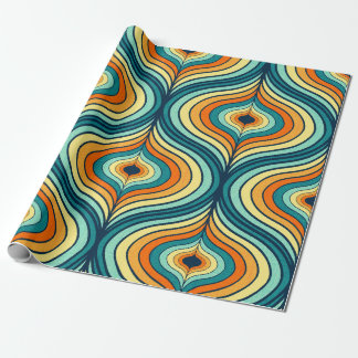 70’s Retro Pallet Ogee Shape Repeat Pattern Wrapping Paper
