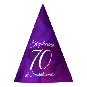 70 & Sensational Elegant Purple Birthday Party Hat