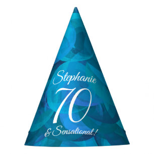 70 & Sensational Ocean Blue Birthday Party Hat