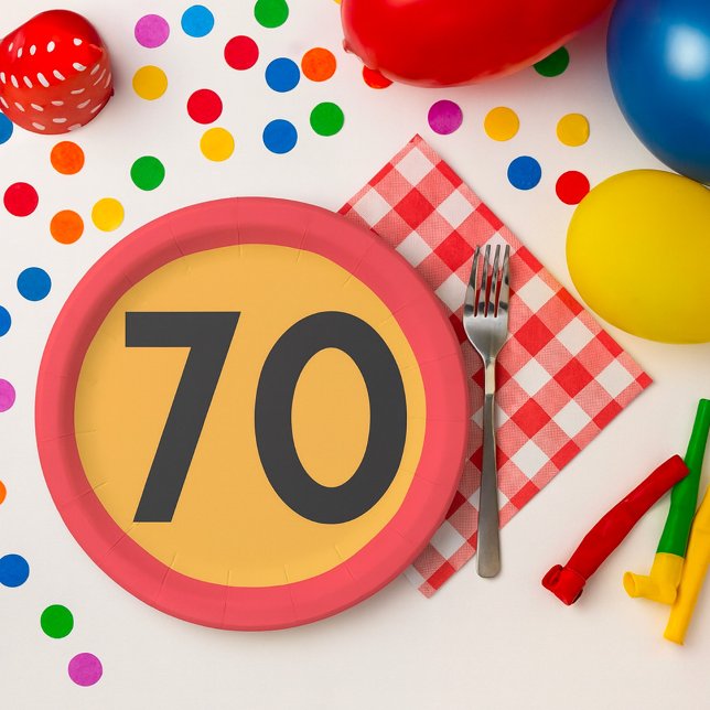 70 Speed Limit Road Traffic Sign Paper Plate (Creator Uploaded)