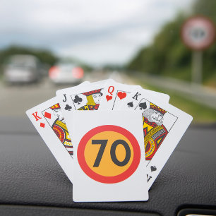 70 Speed Limit Road Traffic Sign Playing Cards