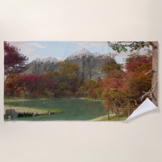 70”x35” beach towel with "Fall Colors" image