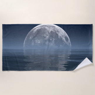 70”x35” beach towel with "Moon Rising" image