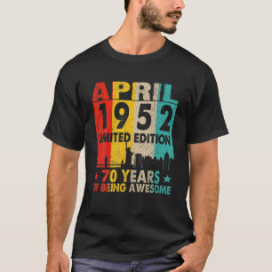 70 Year Old Awesome Since March 1952 Gifts 70Th Bi T-Shirt