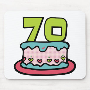 70 Year Old Birthday Cake Mouse Pad