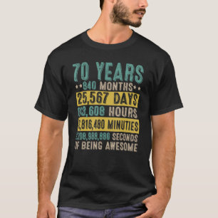 70 Year Old Gifts Vintage Awesome 70th Birthday Co T-Shirt