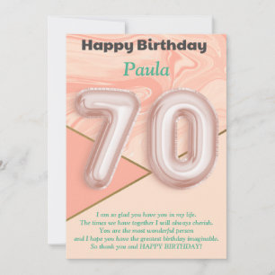 70 year old girls Happy Birthday card