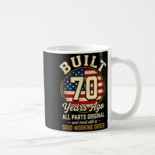 70 Year Old Man Patriotic Usa Flag Dad 70th Birthd Coffee Mug
