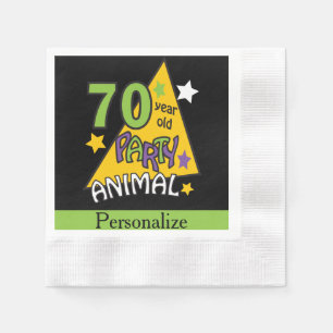 70 Year Old Party Animal 70th Birthday Napkin