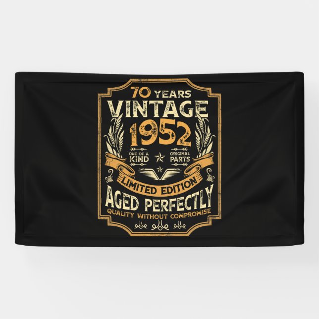 70 Year Old Vintage 1952 70th Birthday Banner (Horizontal)