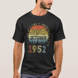 70 Year Old Vintage October 1952 70th Birthday 2 T-Shirt