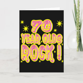 70 Year Olds Rock! (Pink) Greeting Card