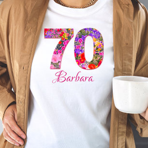 70 years birthday floral guest of honour t-shirt