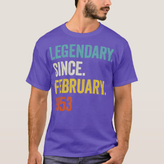 70 Years Legendary Since February 1953 70th Birthd T-Shirt